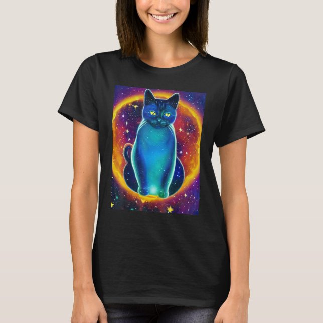 Space Cat Kitty Kitten In Cat Style 5 T-Shirt (Front)