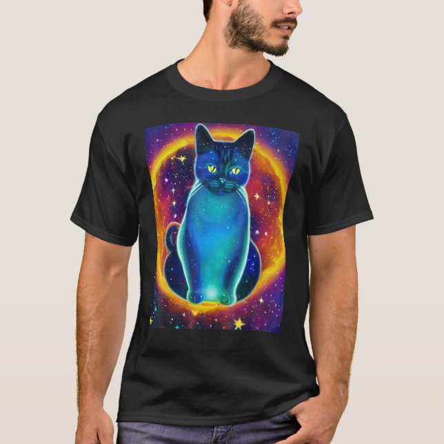 Space Cat Kitty Kitten In Cat Style 5 T-Shirt (Front)