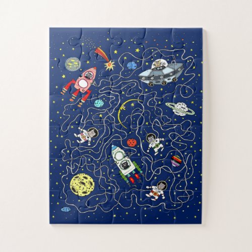 Space Cat Maze Game for Kids Jigsaw Puzzle