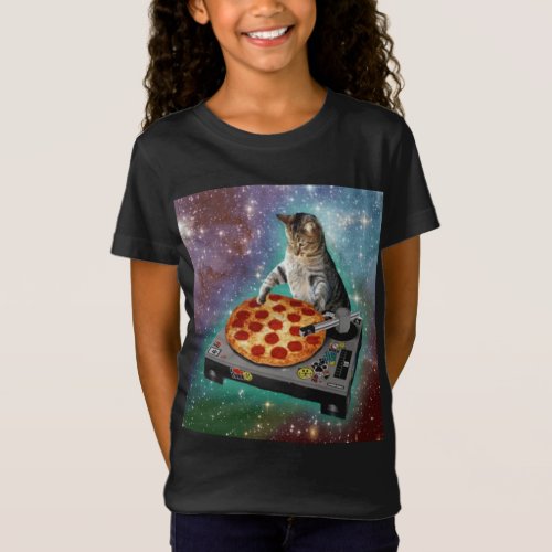 Space Cat Meme Galaxy Universe Pizza Kitty Kitten  T_Shirt