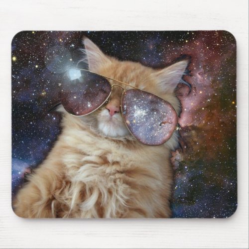 Space cat mouse pad