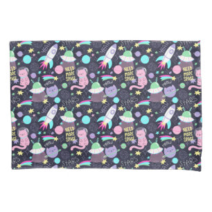 Space Cat Pattern Pillow Case