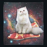 Space cat pizza bandana<br><div class="desc">funny cat, space cat , white cat, pizza funny meme sitting , galaxy pet fast food , kitten universe lolcats feline , kittens cute humor little , animal fluffy furry domestic, young paw adorable beautiful , pretty tabby happy kitty , </div>