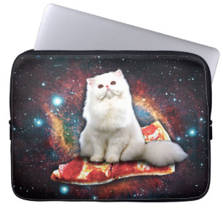 Space cat pizza laptop sleeve