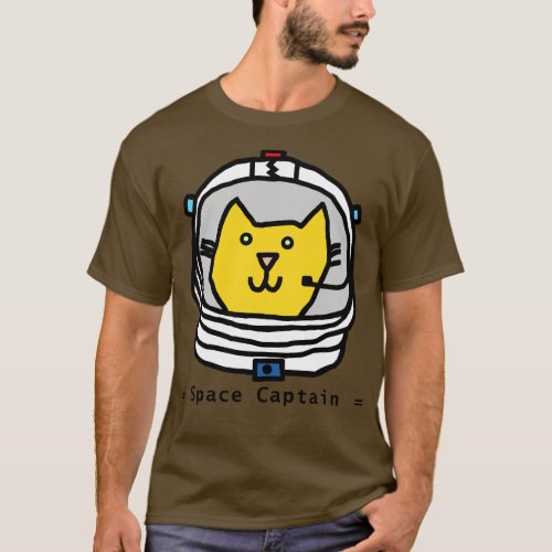 Space Cat Portrait T_Shirt