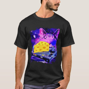 Space Cat Remix DJ cheese Remix for cat galaxy T-Shirt