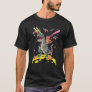 Space Cat Riding Dinosaur rex Laser Eyes Kitten T-Shirt