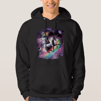 Space Cat Riding Unicorn - Laser, Tacos And Rainbo Hoodie