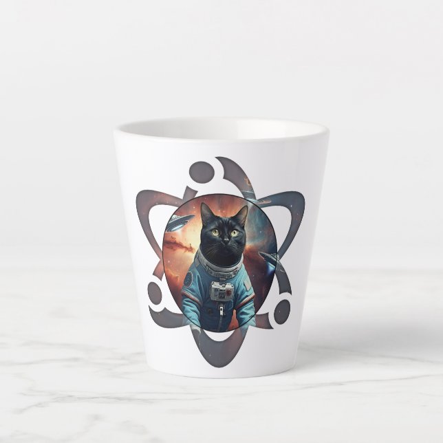Space Cat Science Latte Mug (Front)
