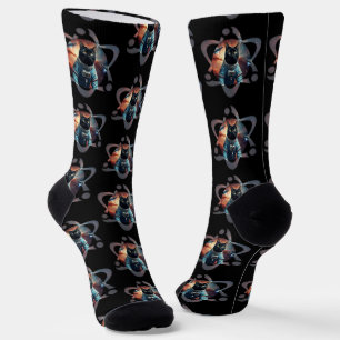 Space Cat Science Socks