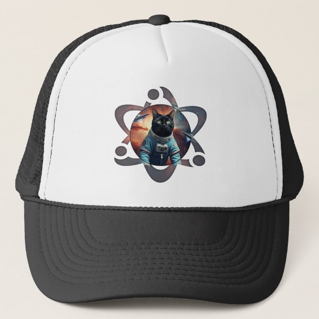 Space Cat Science Trucker Hat (Front)