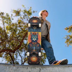 Space cat skateboard