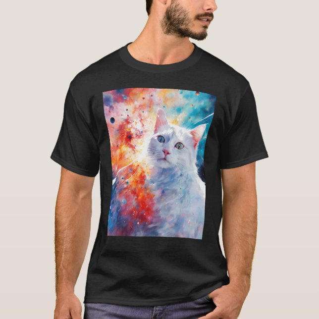 Space Cat Supernova Explosion Cat T-Shirt (Front)