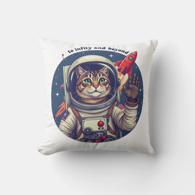 Space cat throw pillow (Front)
