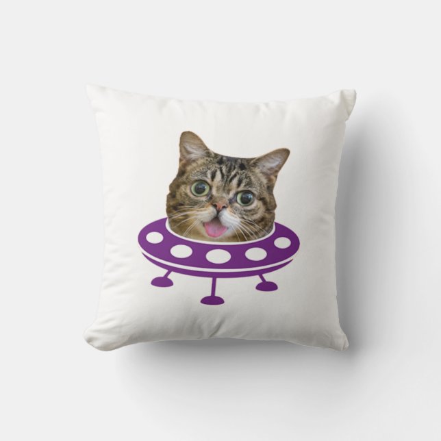 Space Cat     Throw Pillow (Front)