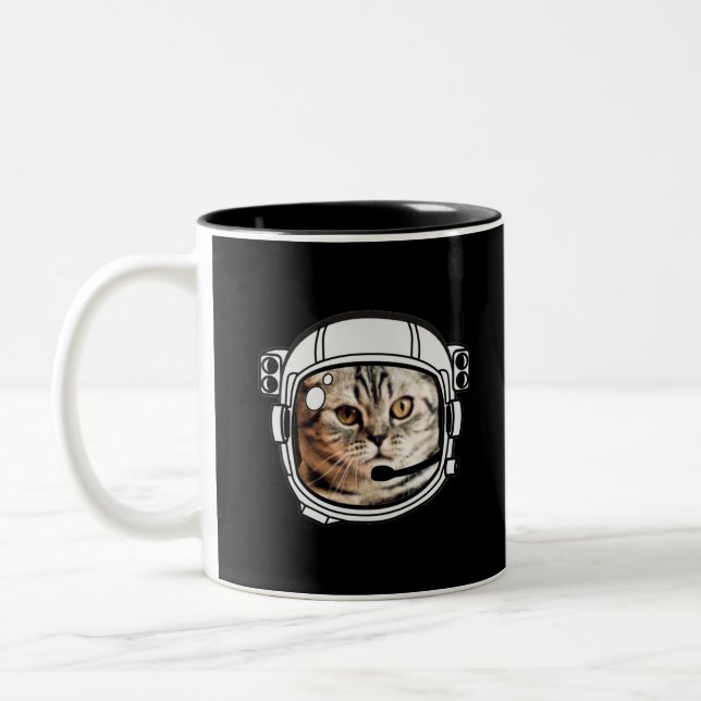 Space Cat Two-Tone Coffee Mug (Left)