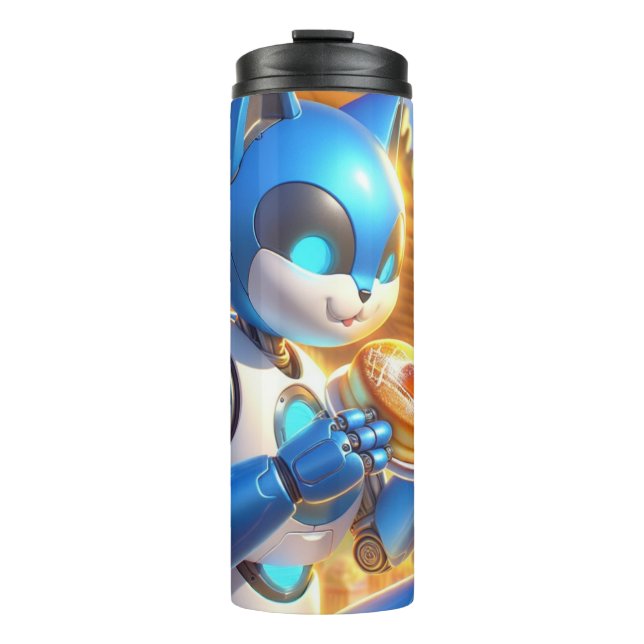Space cat with Donut  Thermal Tumbler (Front)