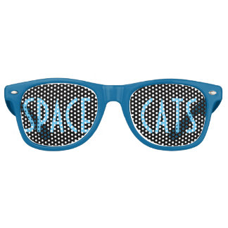Space Cats (blue) Retro Sunglasses