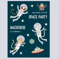 Space Cats First Birthday Party Welcome