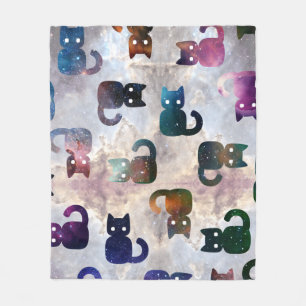 Space Cats Galaxy Cat Fleece Blanket