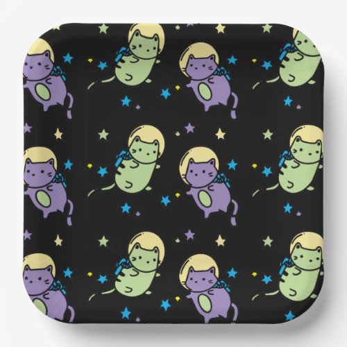 space cats  paper plates