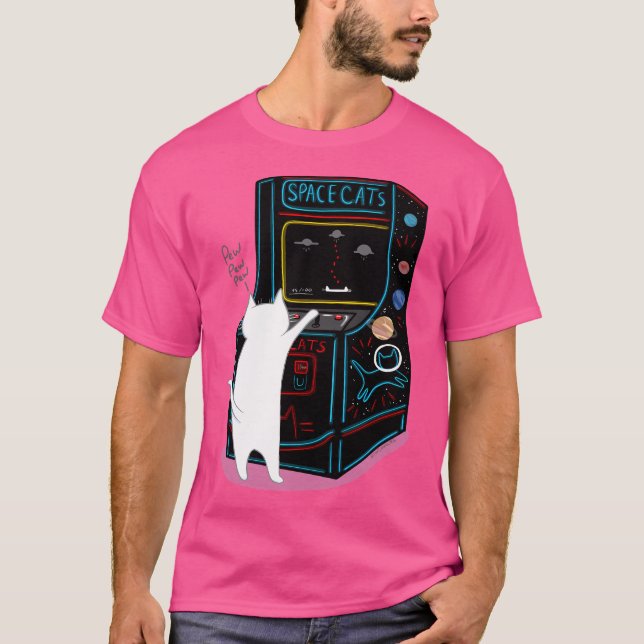 Space Cats Pew Pew T-Shirt (Front)