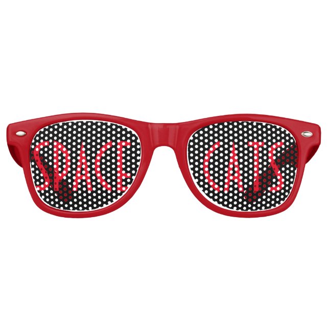 Space Cats (red) Retro Sunglasses (Front)