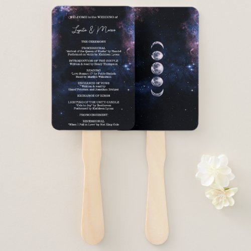 Space Celestial Mystical Starry Night Wedding Hand Fan