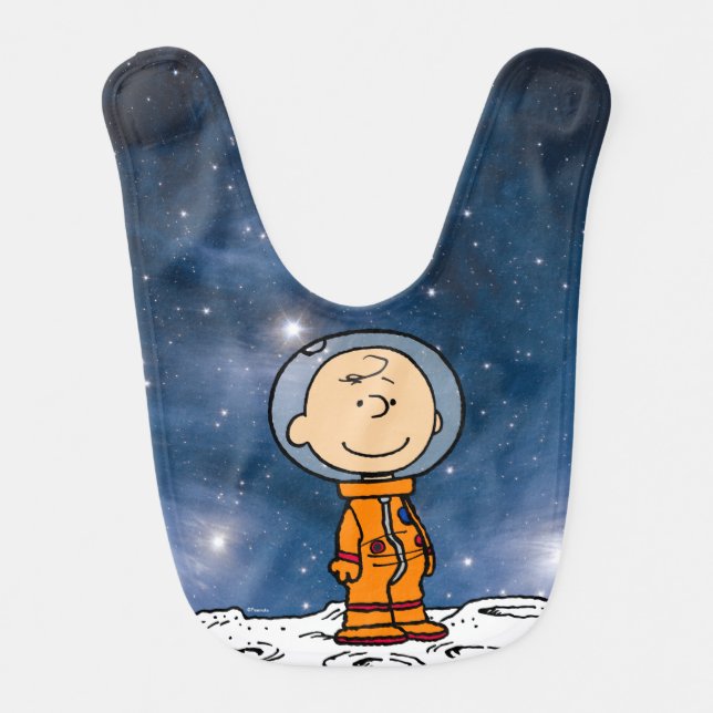 SPACE | Charlie Brown Astronaut Baby Bib (Front)