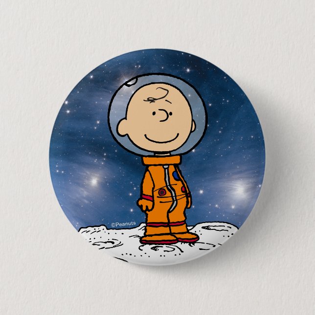 SPACE | Charlie Brown Astronaut Button (Front)