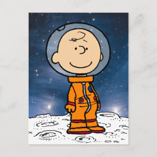SPACE   Charlie Brown Astronaut Postcard