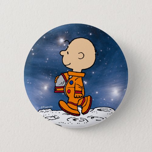 SPACE Charlie Brown Button