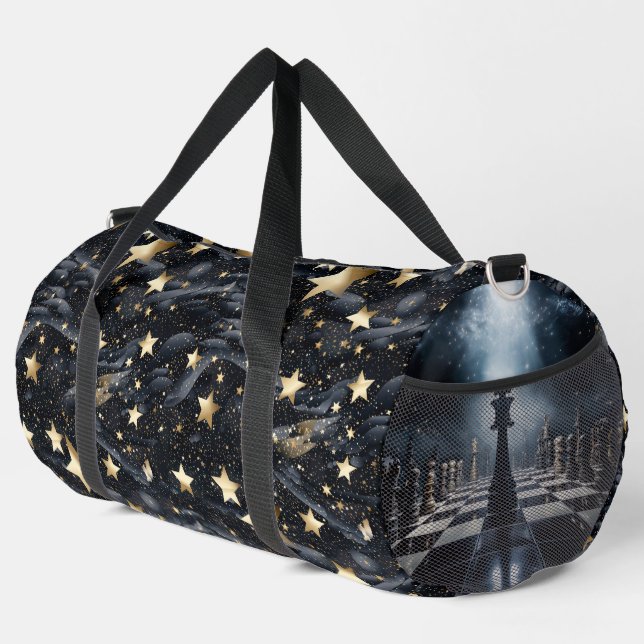 Space Chess Master Large Duffel Bag (Right Corner)