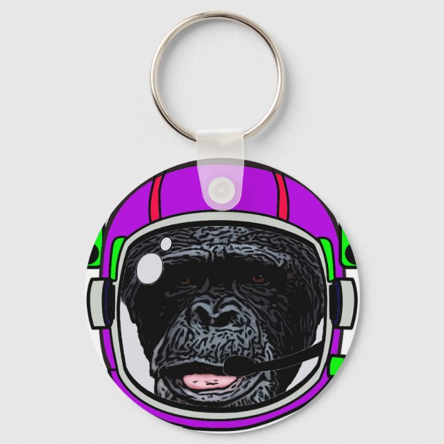 Space Chimp Keychain (Front)