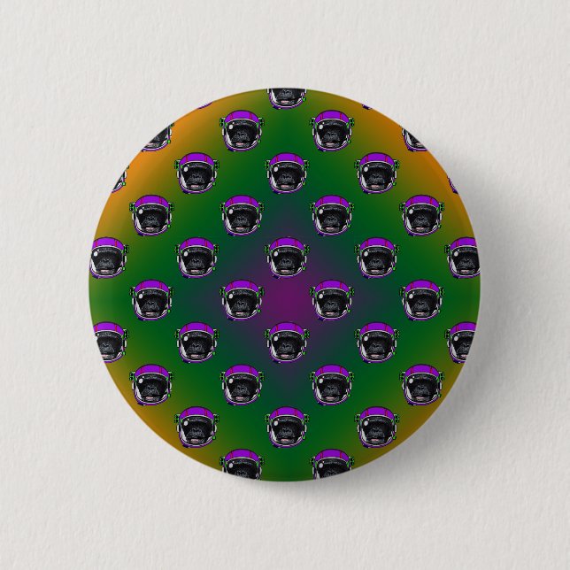 Space Chimp Pinback Button (Front)