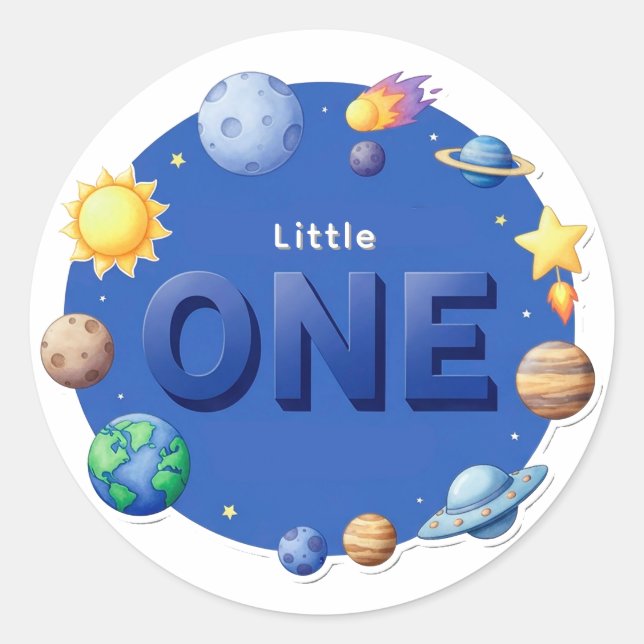 Space Circle Clipart Set Classic Round Sticker (Front)