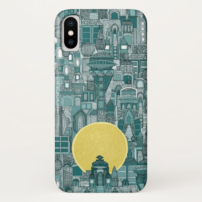space city sun teal Case-Mate iPhone case (Back)