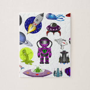 space clip art aliens space craft jigsaw puzzle
