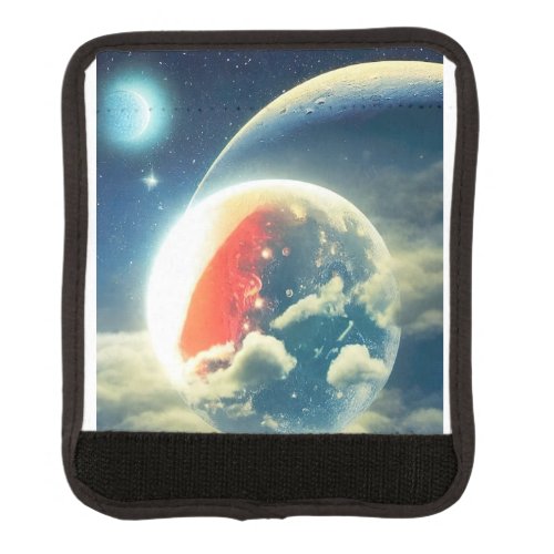 Space Clouds with Planets and Stars Luggage Handle Wrap