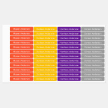 Space colors Name labels for kids water proof