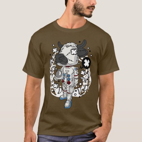 Space Cow Illustration T_Shirt