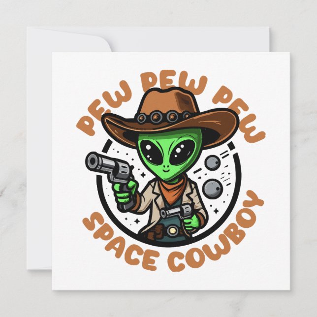 Space Cowboy Funny Alien (Front)