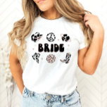 Space Cowgirl Bachelorette Bride Shirt<br><div class="desc">This is a disco cowgirl themed "bride" shirt. Edit ALL colors to make this space cowgirl bride shirt fit your event needs   personal style. Select "personalize further" from the menu options to make these changes :)</div>