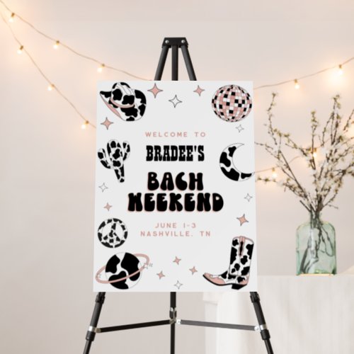 Space Cowgirl Bachelorette Party Welcome Sign
