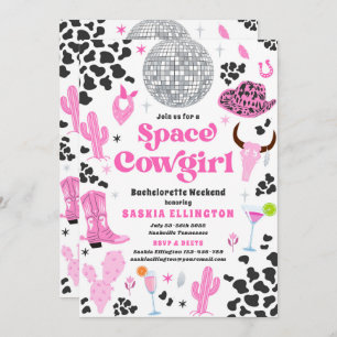 Space Cowgirl Bachelorette Weekend Itinerary Invitation