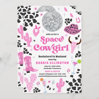 Space Cowgirl Bachelorette Weekend Itinerary Invitation