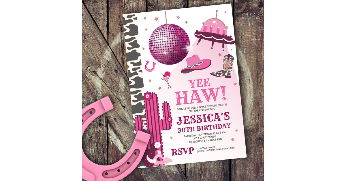 Space Cowgirl Birthday Party Invitation Zazzle