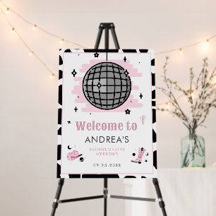 Space Cowgirl Disco Bachelorette 70s Party Welcome Foam Board