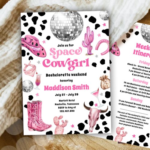 Space Cowgirl Disco Rodeo Bachelorette Weekend Inv Invitation