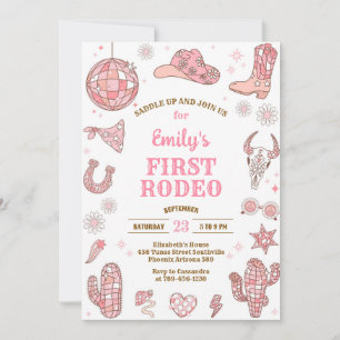 Space Cowgirl Disco Rodeo Birthday Invitation